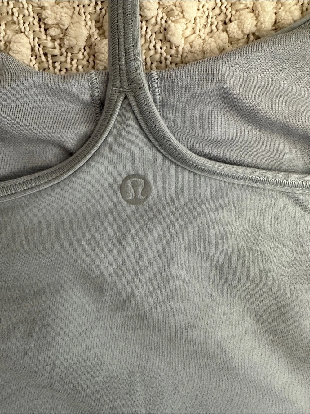Lululemon Power Pose Tank Top in Hail Size 8 Built-In Shelf Bra W1AMXS